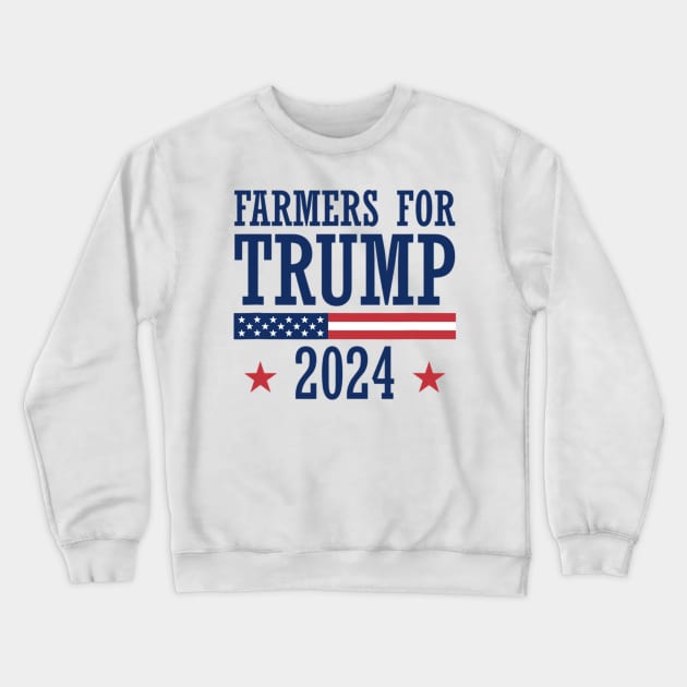 Farmers for Trump 2024 American Election Pro Trump Farmers Crewneck Sweatshirt by Emily Ava 1